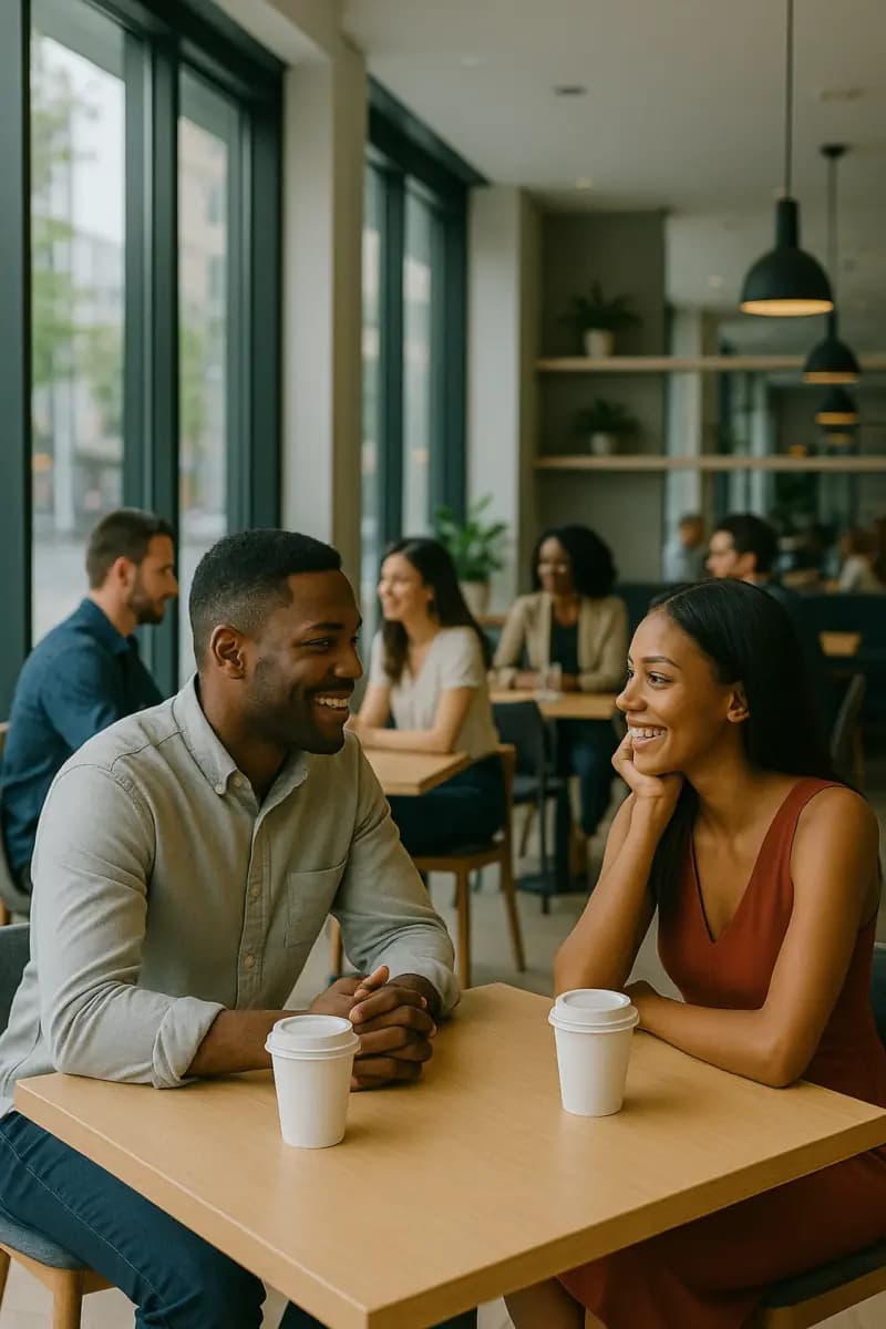 Couple on first date